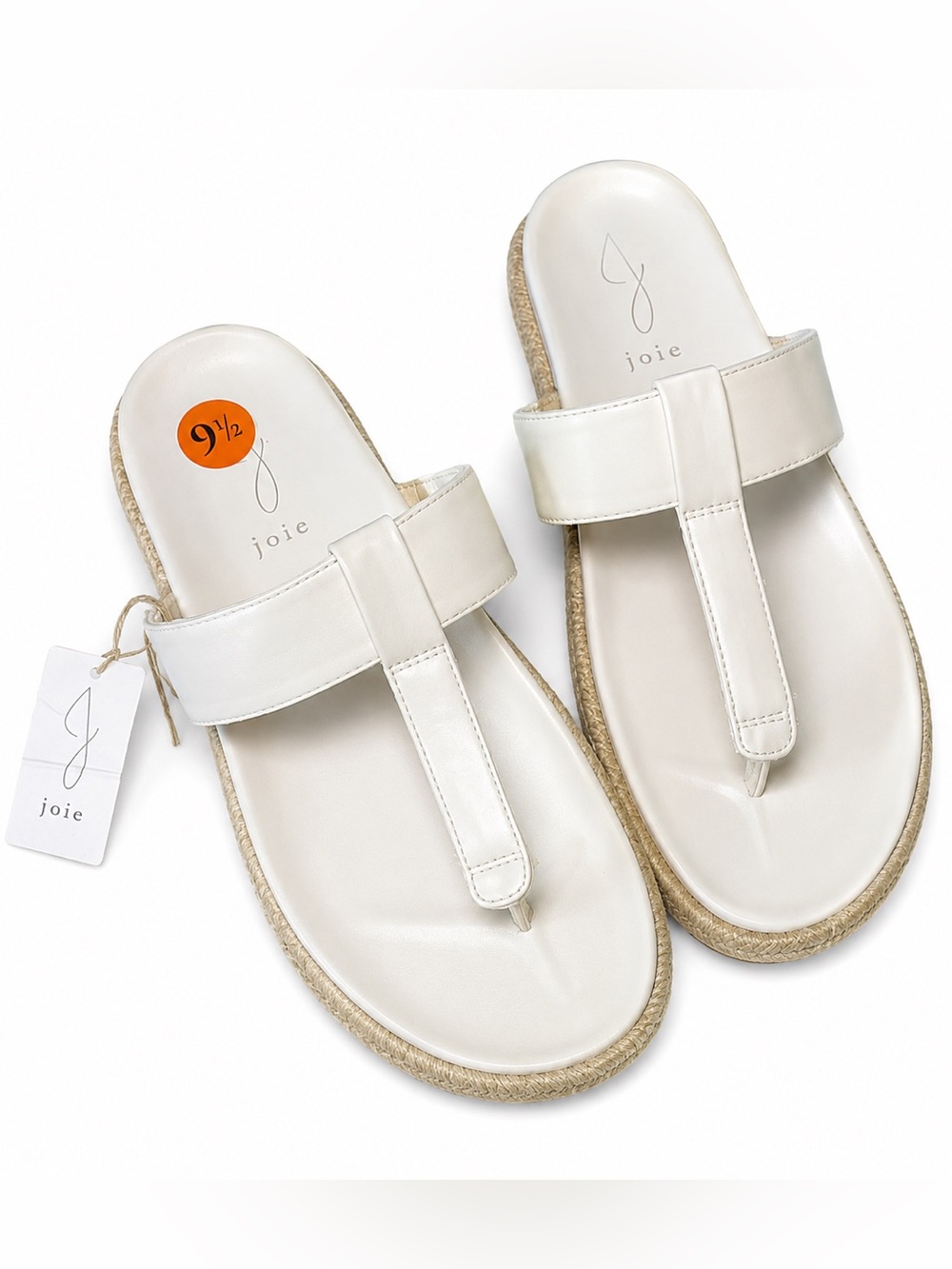 Joie Cream T-Strap Thong Sandals | Resort Slide Sandals | Women’s 9.5